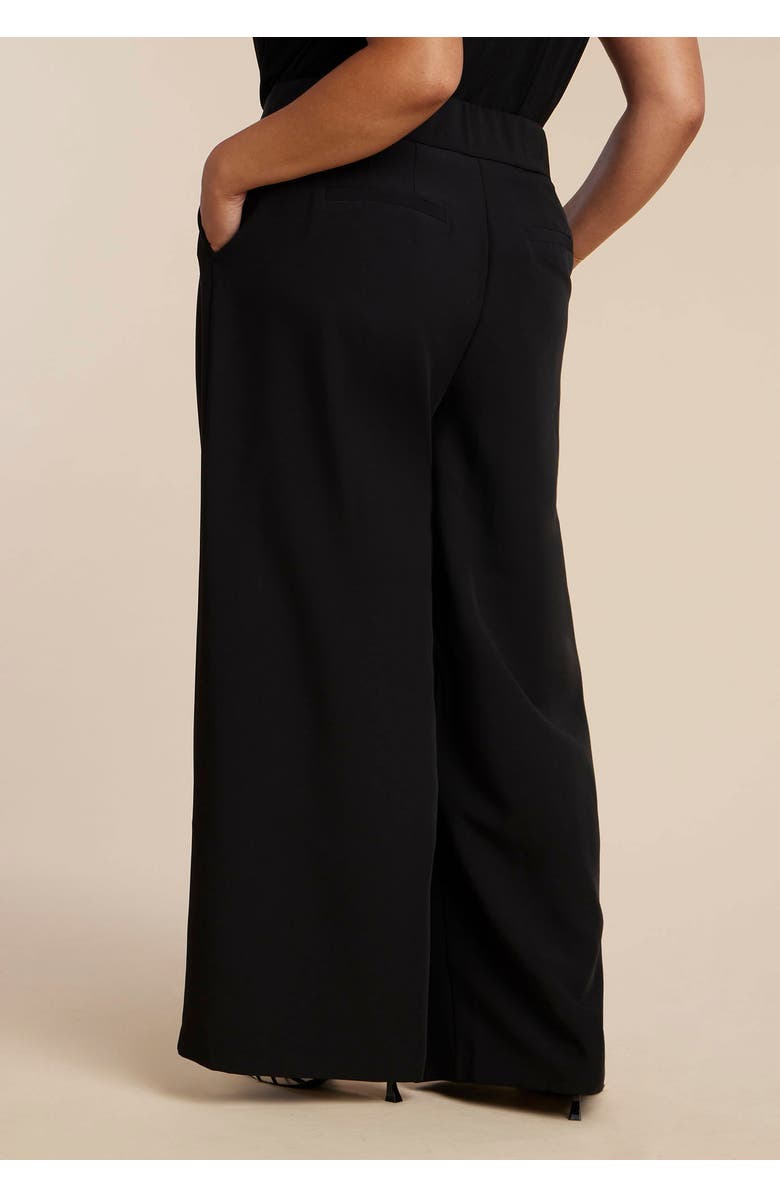ELOQUII Wide Leg Trouser With Zipper Detail, Alternate, color, Black Onyx