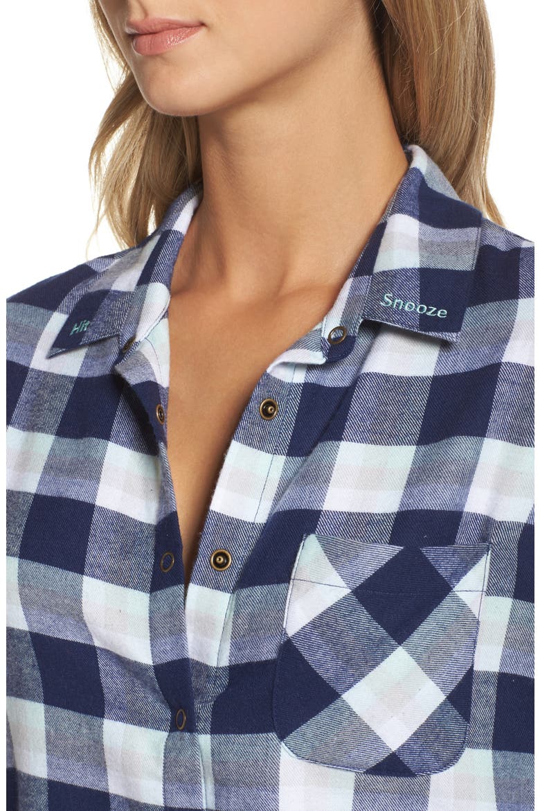 Flannel Girlfriend Pajamas, Alternate, color, NAVY MEDIEVAL SHERLOCK PLAID