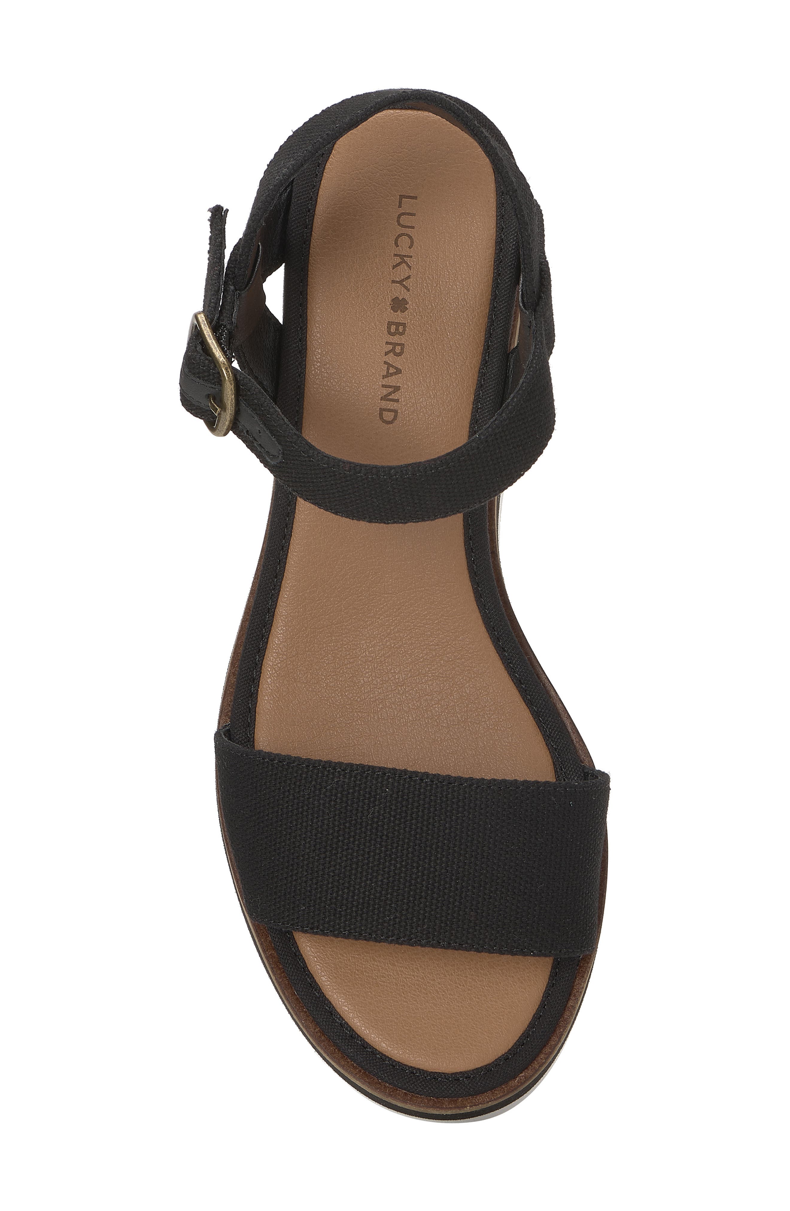 Lucky Brand Tema Platform Wedge Sandal, Alternate, color, Black