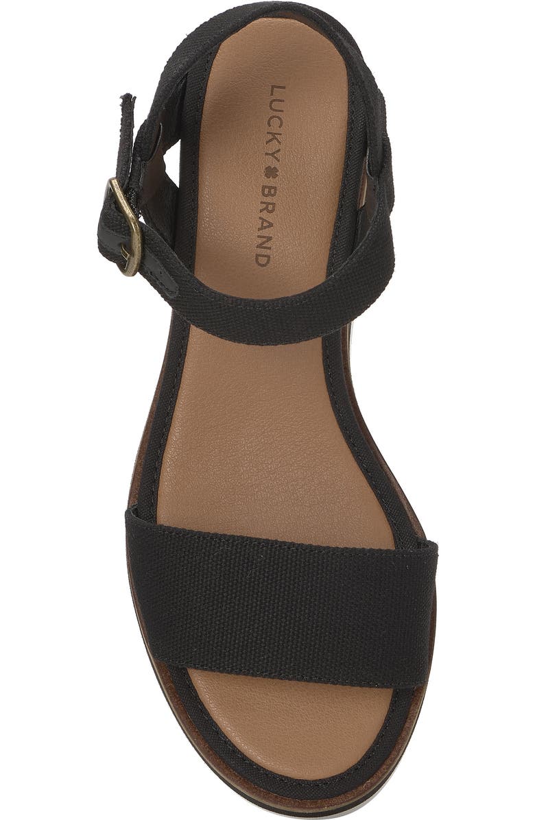 Lucky Brand Tema Platform Wedge Sandal, Alternate, color, Black