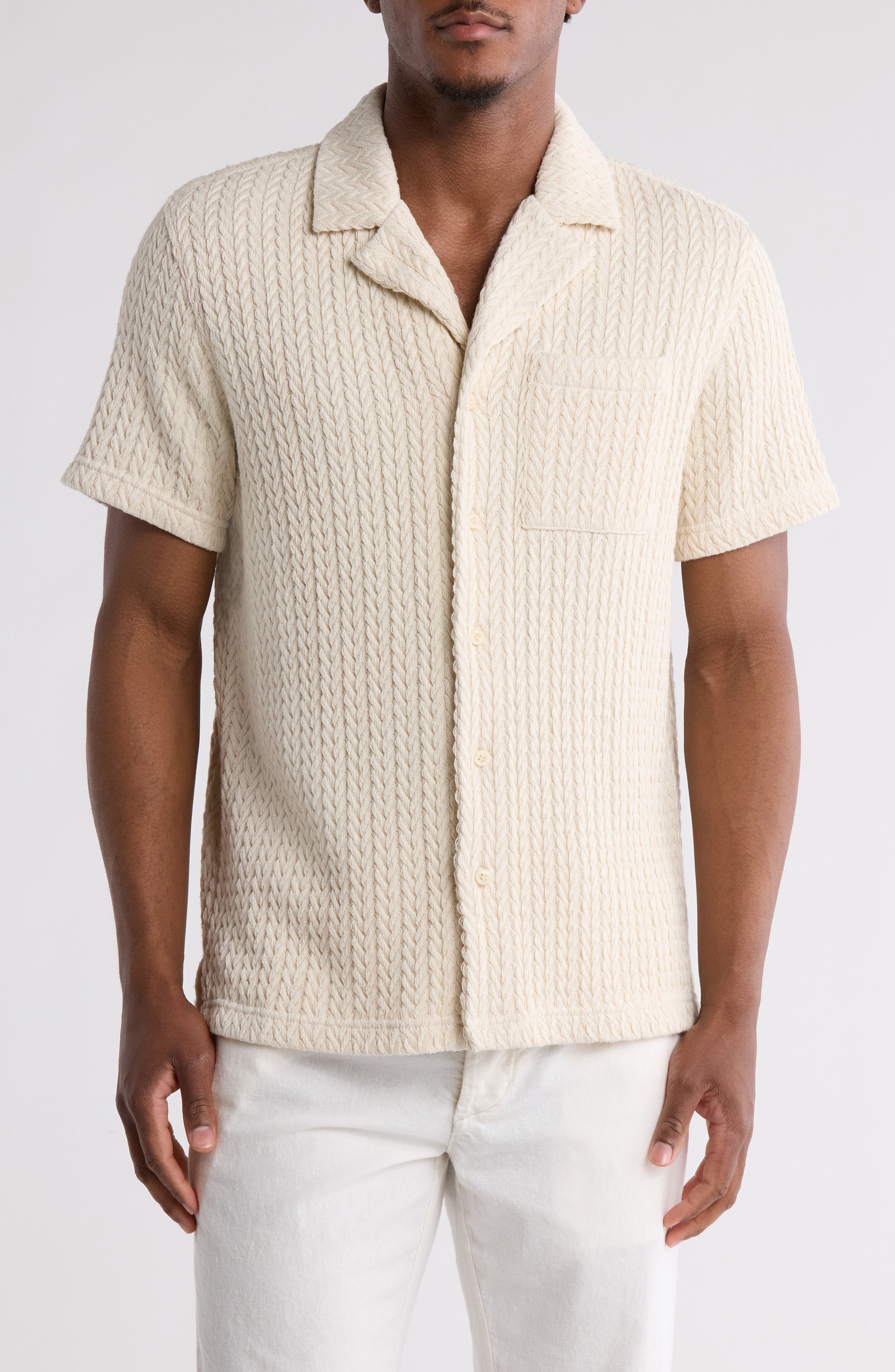 TRUTH Cable Stitch Camp Shirt