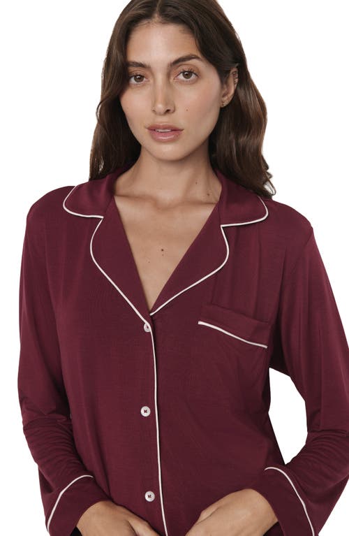 Eberjey Gisele Long Pajamas In Burgundy