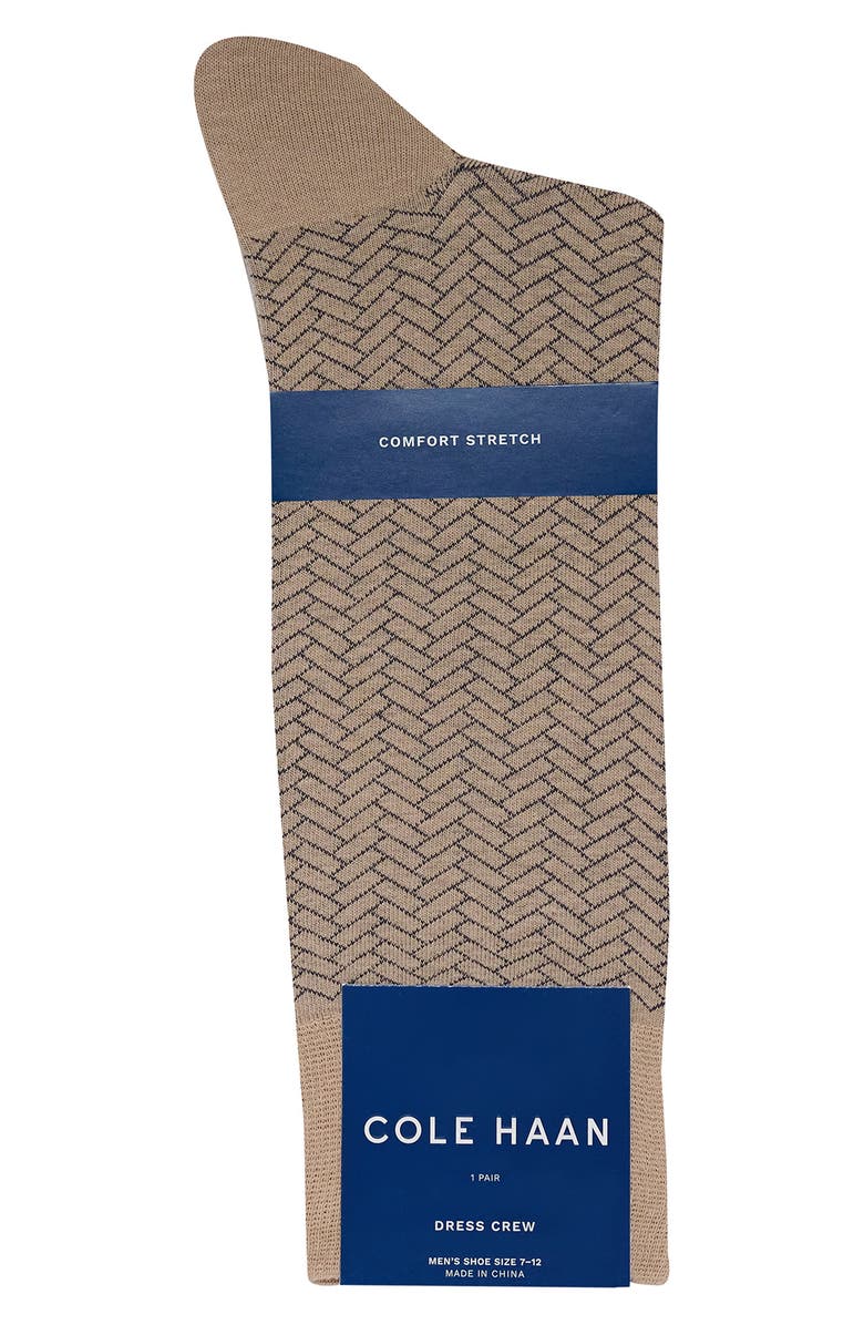 Cole Haan Geometric Dress Socks, Alternate, color, Dune