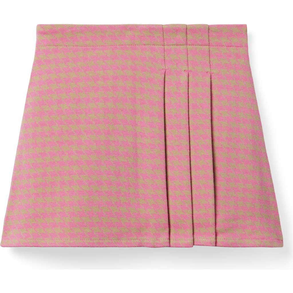 Janie And Jack The Houndstooth Pleated Skirt In Pink