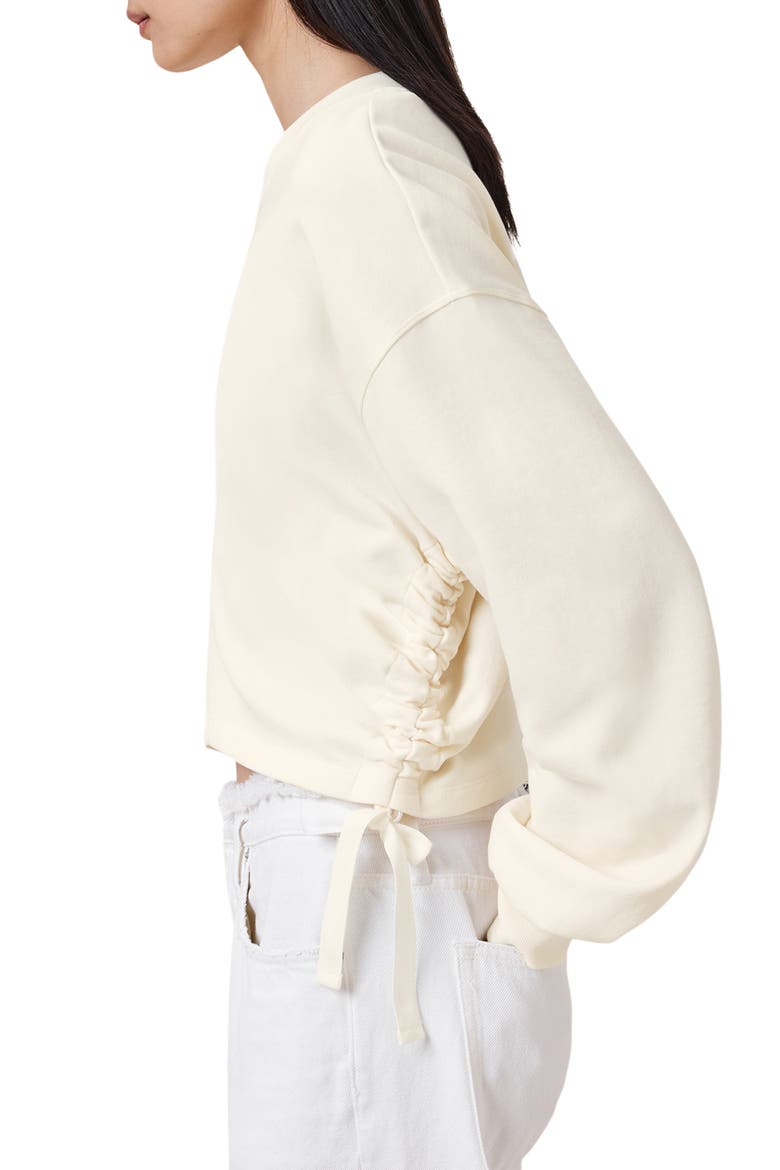 Mira Haven Tie Hem Cotton Sweater, Alternate, color, GARDENIA CREAM