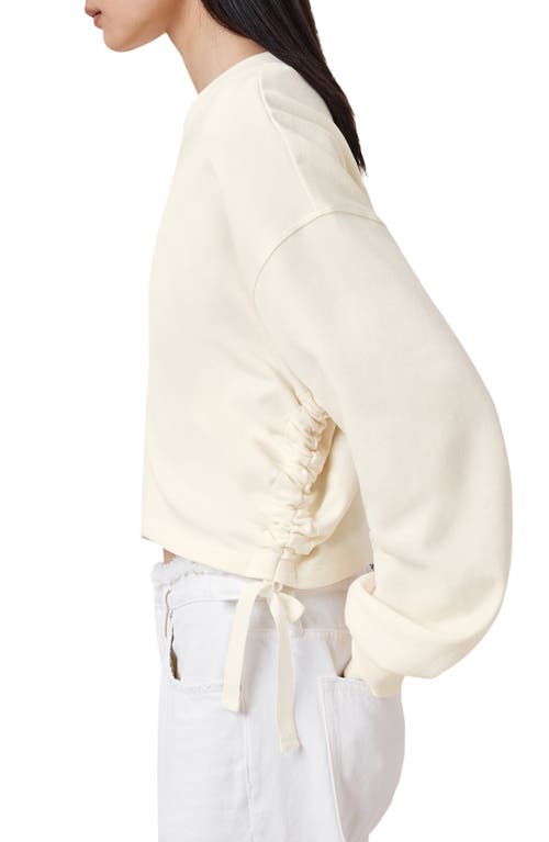 Allsaints Mira Haven Tie Hem Cotton Sweater In Gardenia Cream