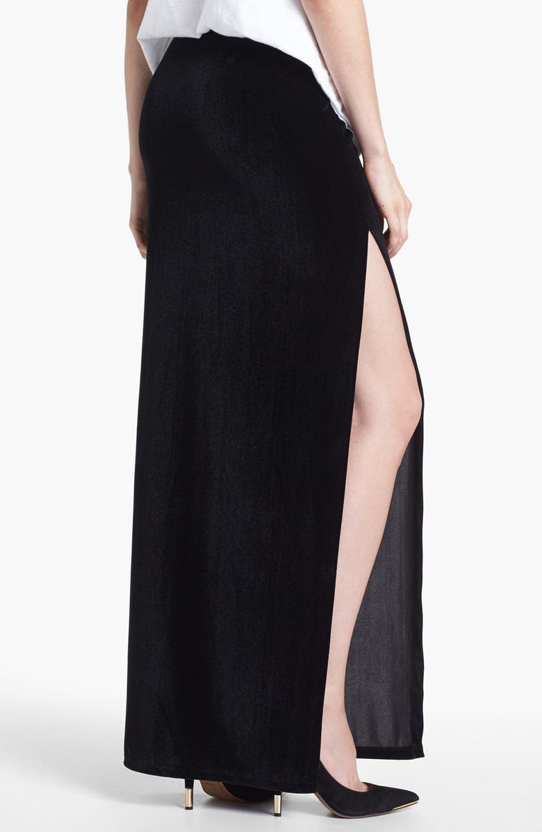 WAYF Velvet Maxi Skirt, Alternate, color, 
