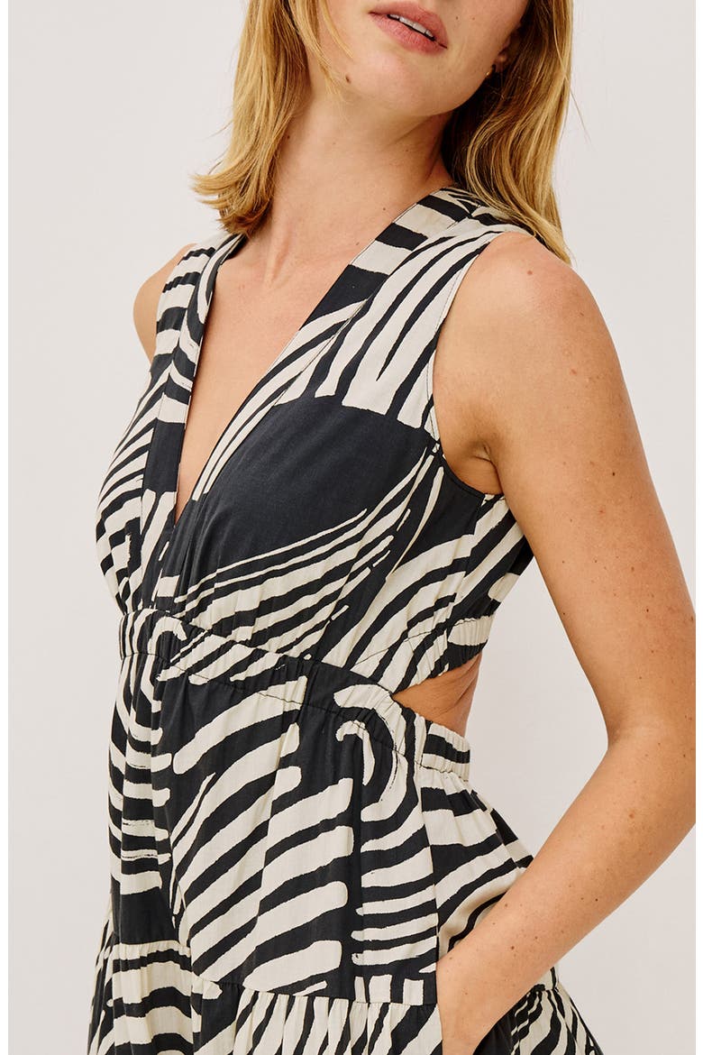 Genevieve Cutout Tiered Cotton Sundress, Alternate, color, ONYX WAVES