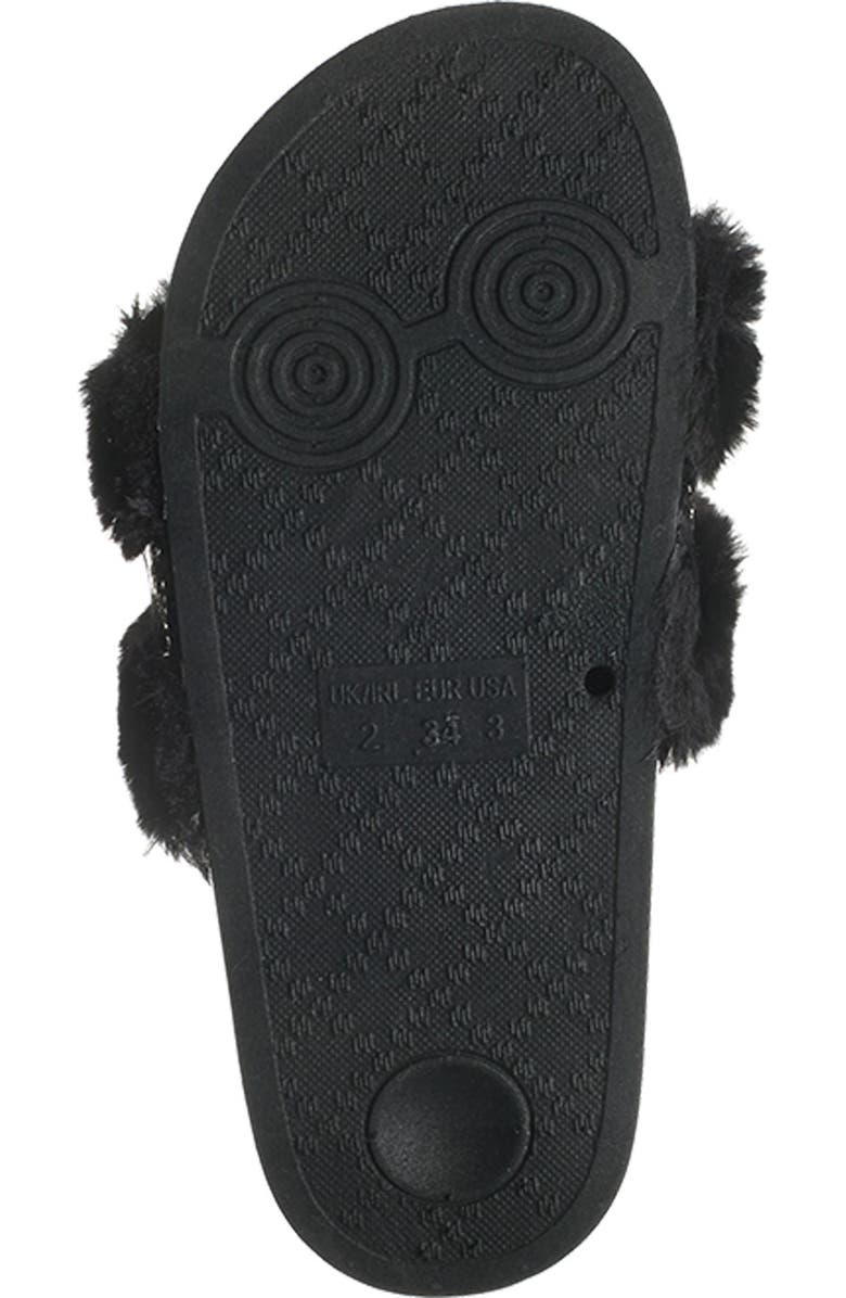 TOP GUY SHOES Rhinestone Faux Fur Slide, Alternate, color,