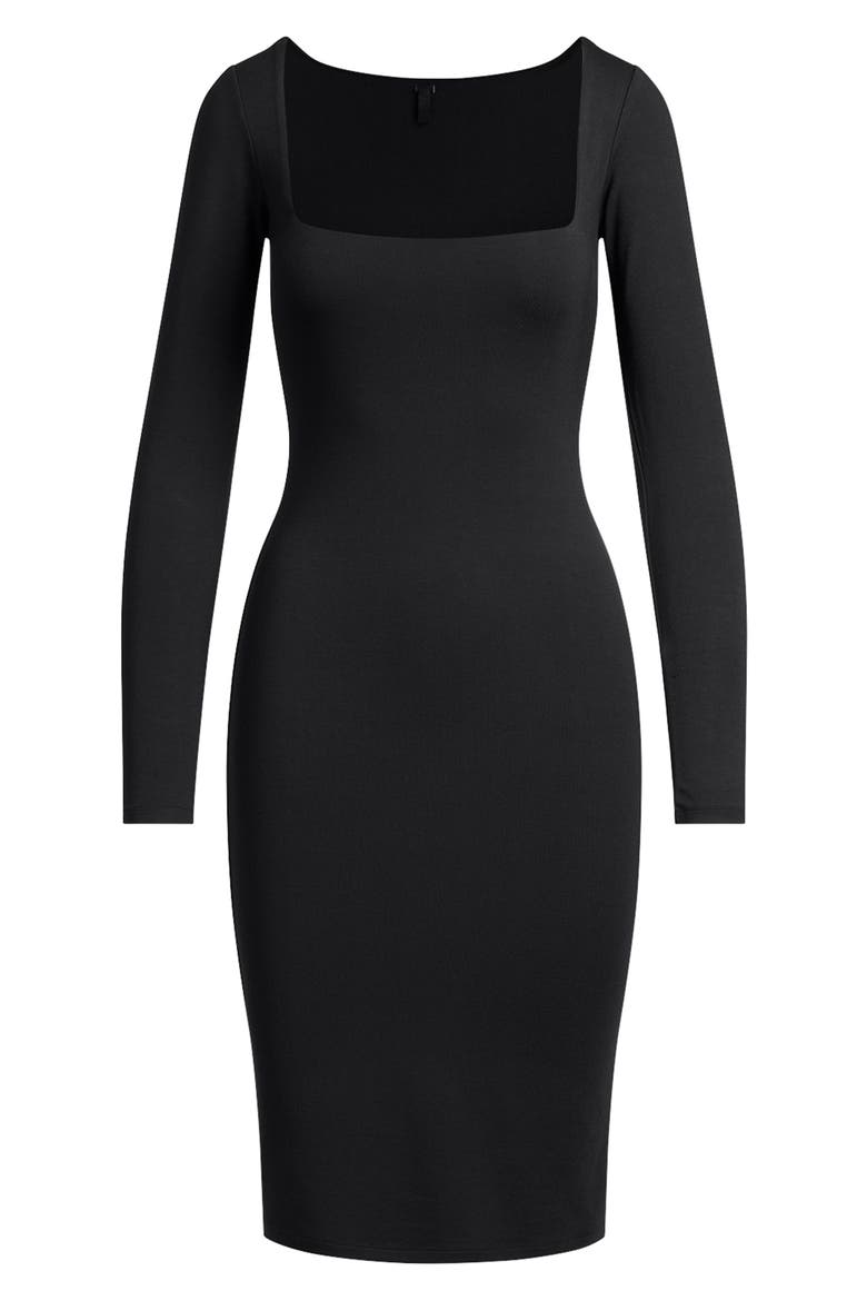 Smooth Layers Long Sleeve Dress, Alternate, color, OBSIDIAN