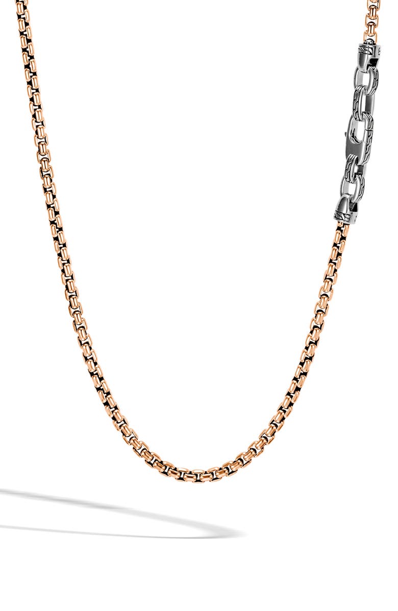 John Hardy Box Chain Men's Bronze & Sterling Silver Necklace, Alternate, color, 