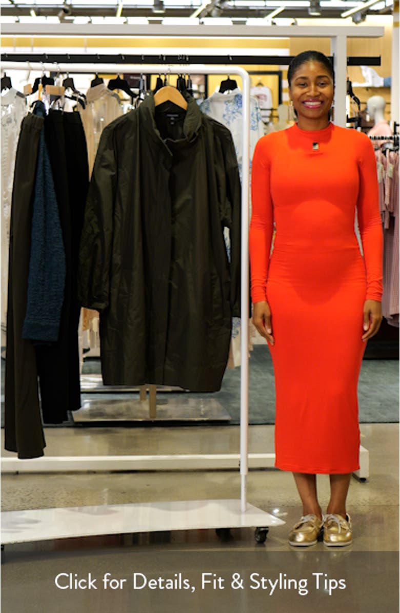 Stand Collar Organic Cotton & Recycled Nylon Long Coat, sales video thumbnail