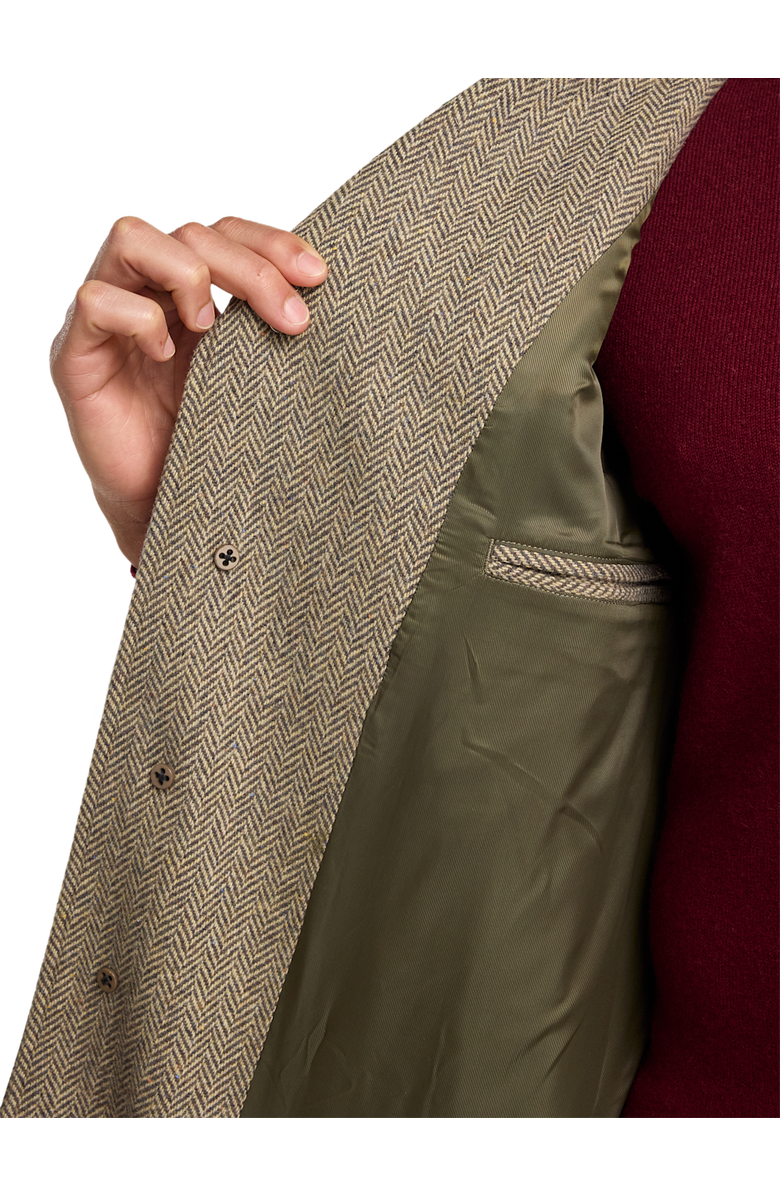 Paul Fredrick Herringbone Topcoat, Alternate, color, Tan