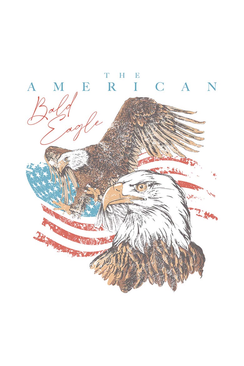 Juniors Lost Gods The American Bald Eagle T Shirt, Alternate, color, White