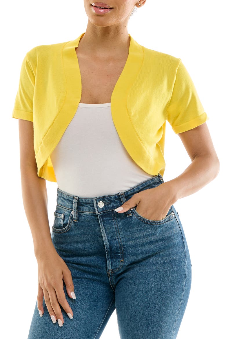 Knit Bolero, Main, color, LEMON