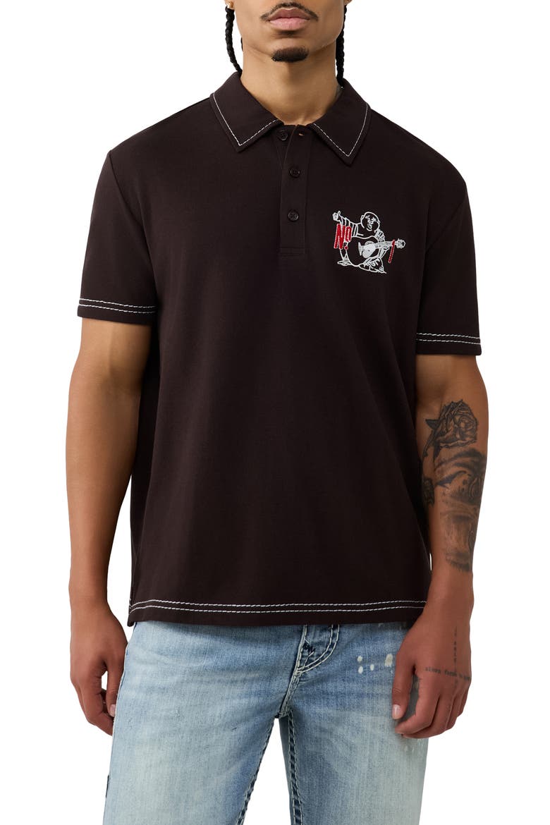 Buddha Graphic Polo, Main, color, GROUND COFFEE