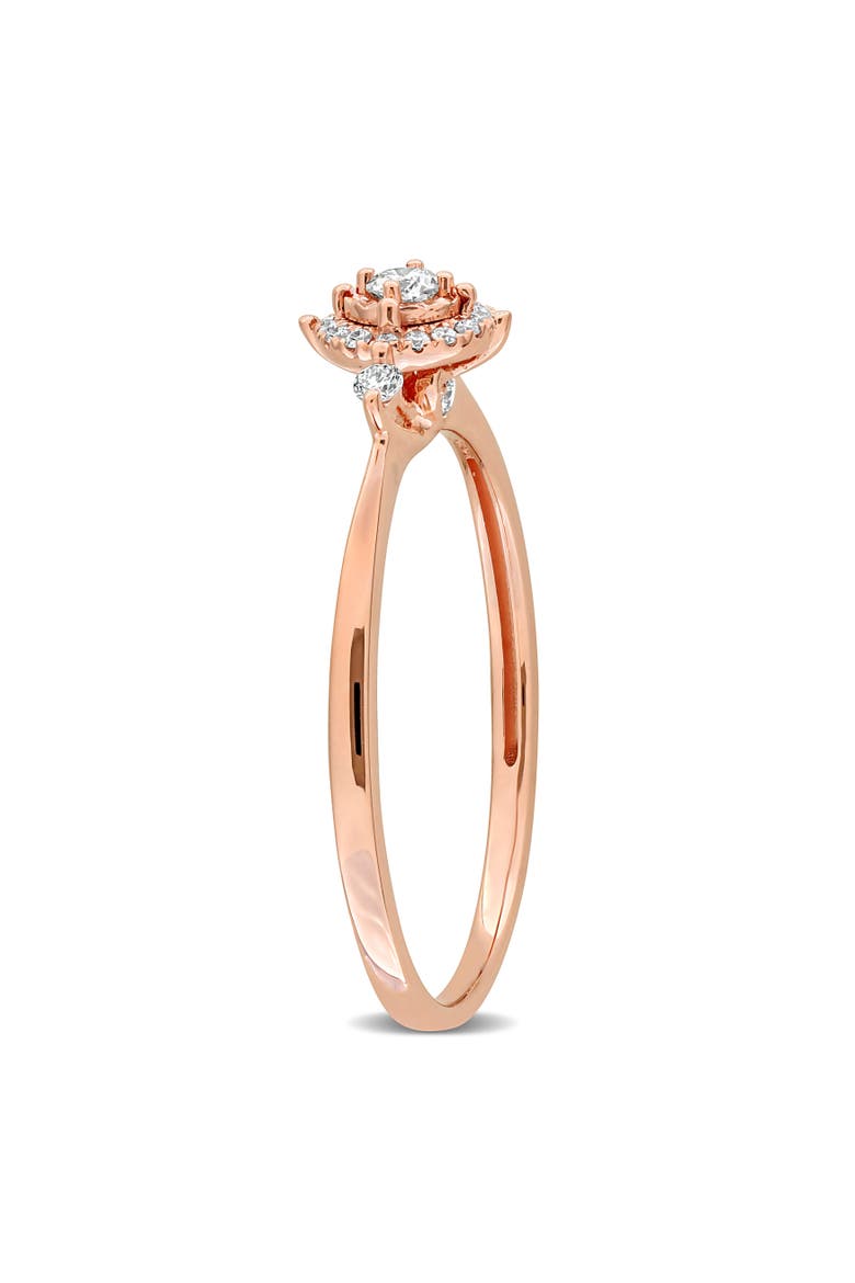 Lab-Grown Diamond Halo Promise Ring 14k, Alternate, color, Rose Gold