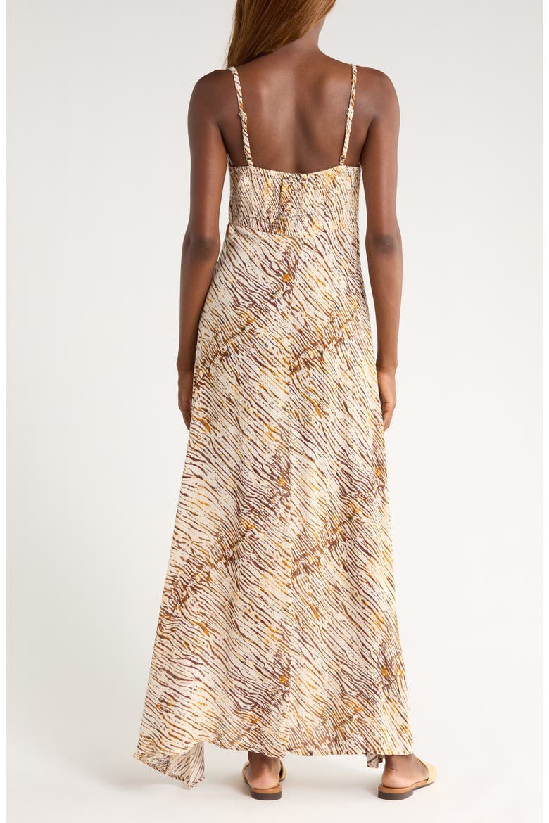 Cutout Tie Front Maxi Cover-Up Sundress, Alternate, color, NEUTRAL SAHARA