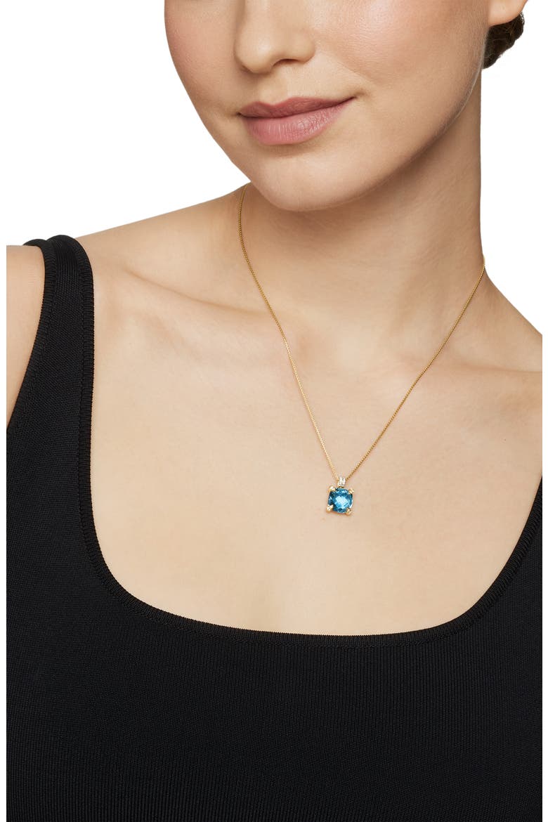Châtelaine Pendant Necklace with Diamonds, Alternate, color, HAMPTON BLUE TOPAZ