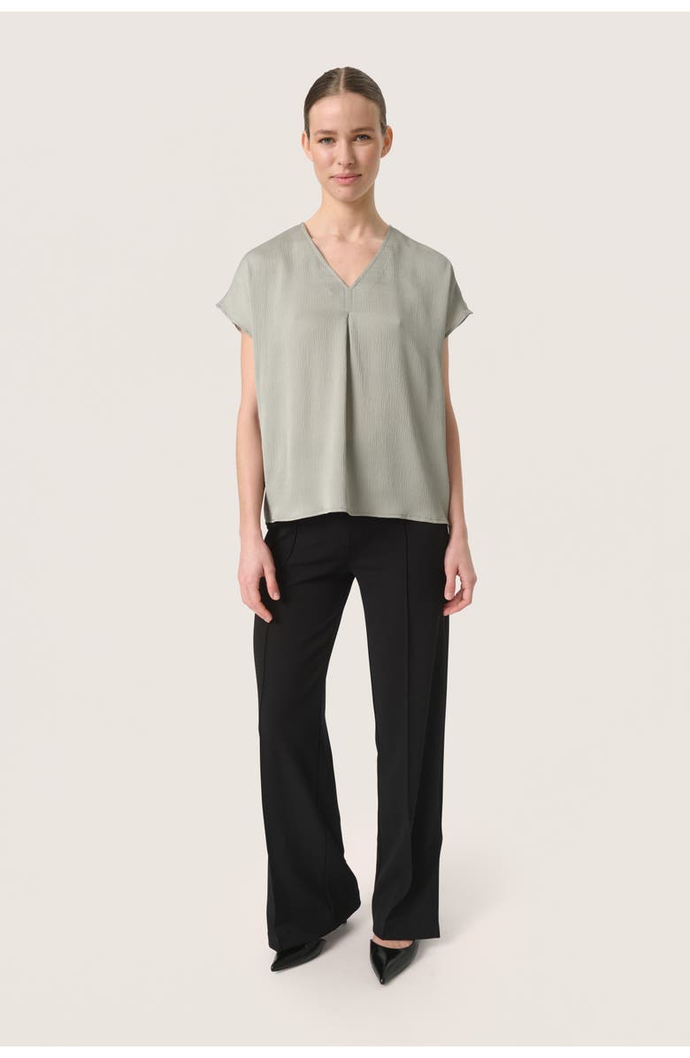 Soaked in Luxury Loana Short Sleeve V-Neck Blouse, Alternate, color, Shadow