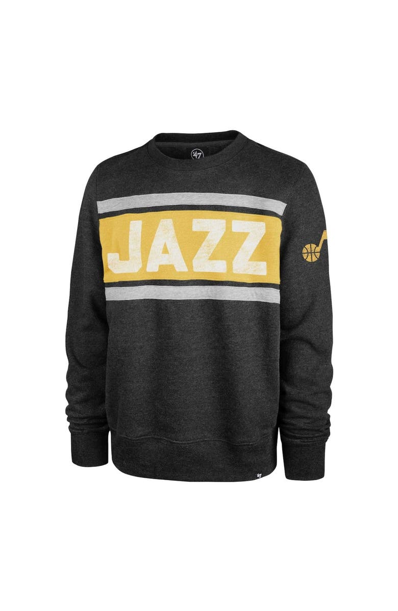 '47 Men's '47 Heather Black Utah Jazz Tribeca Emerson Pullover Sweatshirt, Alternate, color, Heather Black