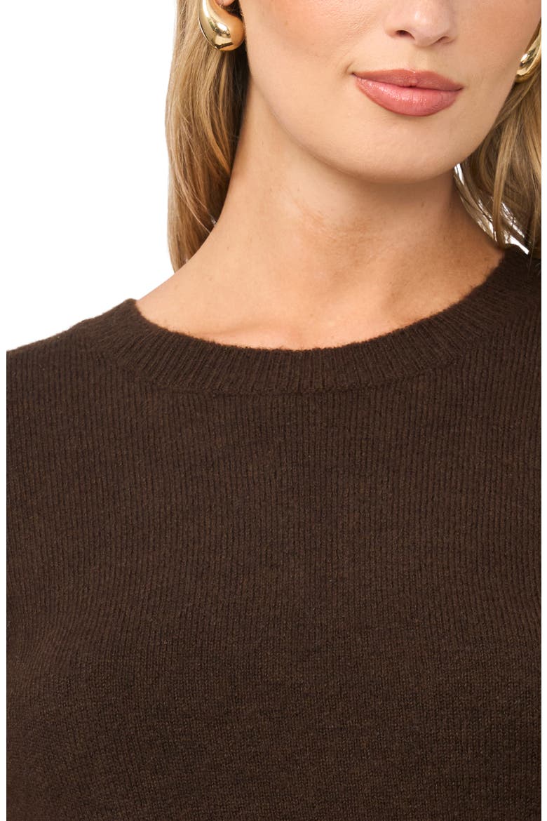 Short Puff Sleeve Sweater, Alternate, color, CHOCOLATE