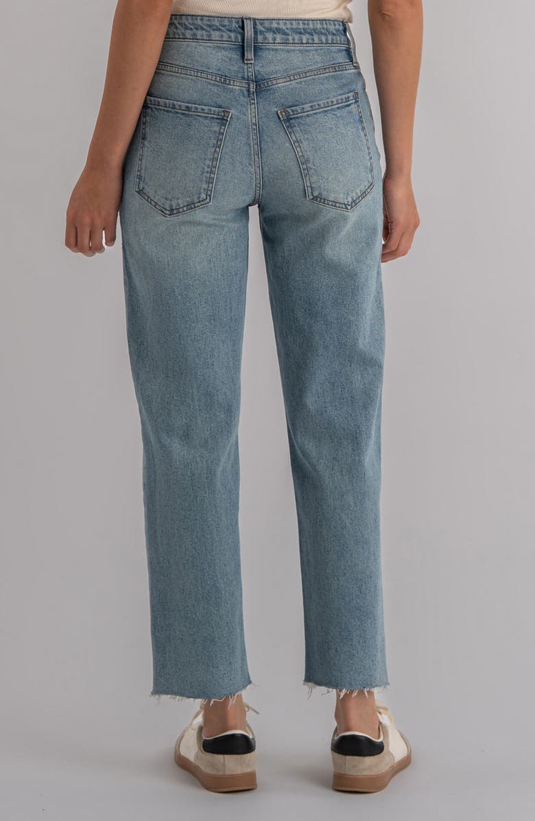 KUT from the Kloth Fay Embellished Raw Hem High Waist Ankle Straight Leg Jeans, Alternate, color, Aglow