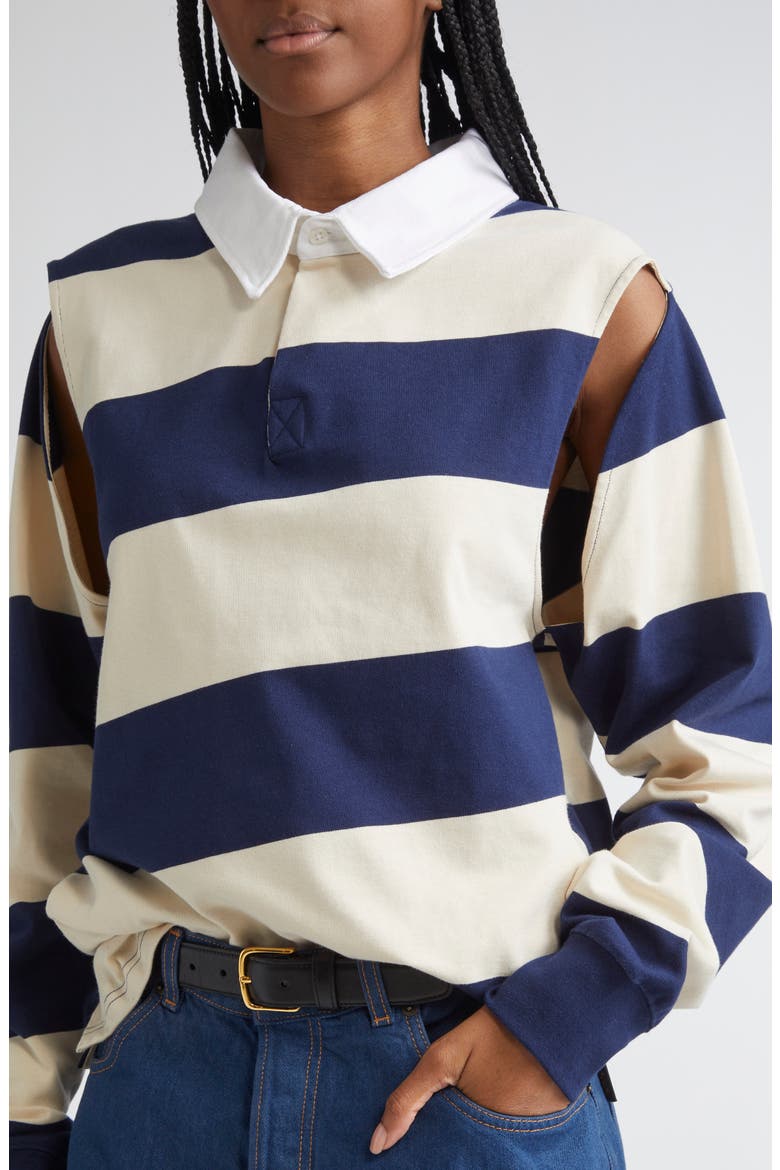 Gender Inclusive Pegasus Polo, Alternate, color, OFF-WHITE/ NAVY