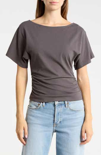 Ruched Dolman Sleeve Top
