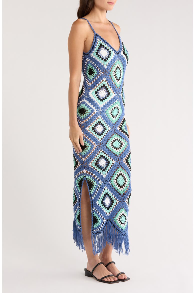 Crochet Maxi Cover-Up Dress, Alternate, color, BLUE MULTI