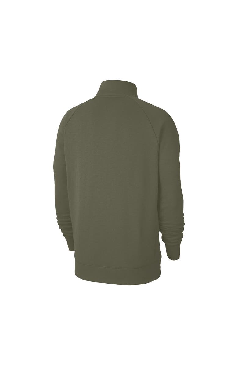 Nike Men's Nike Olive Army Black Knights 1st Armored Division Old Ironsides Club Fleece Quarter-Zip Pullover Jacket, Alternate, color, 