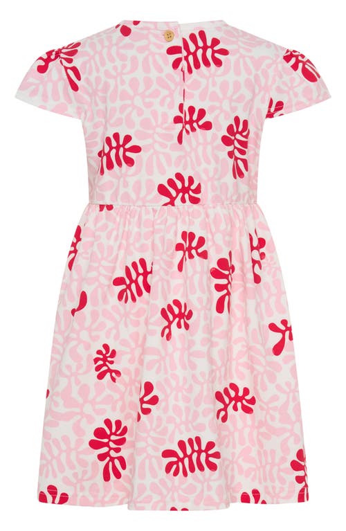 Tiny Tribe Kids' Sweet Coral Stretch Cotton Blend Dress In Pink