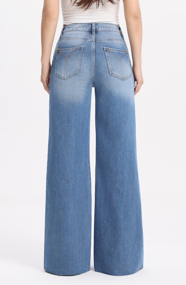 Bayeas Raw Hem High Waist Super Wide Leg Utility Jeans, Alternate, color,