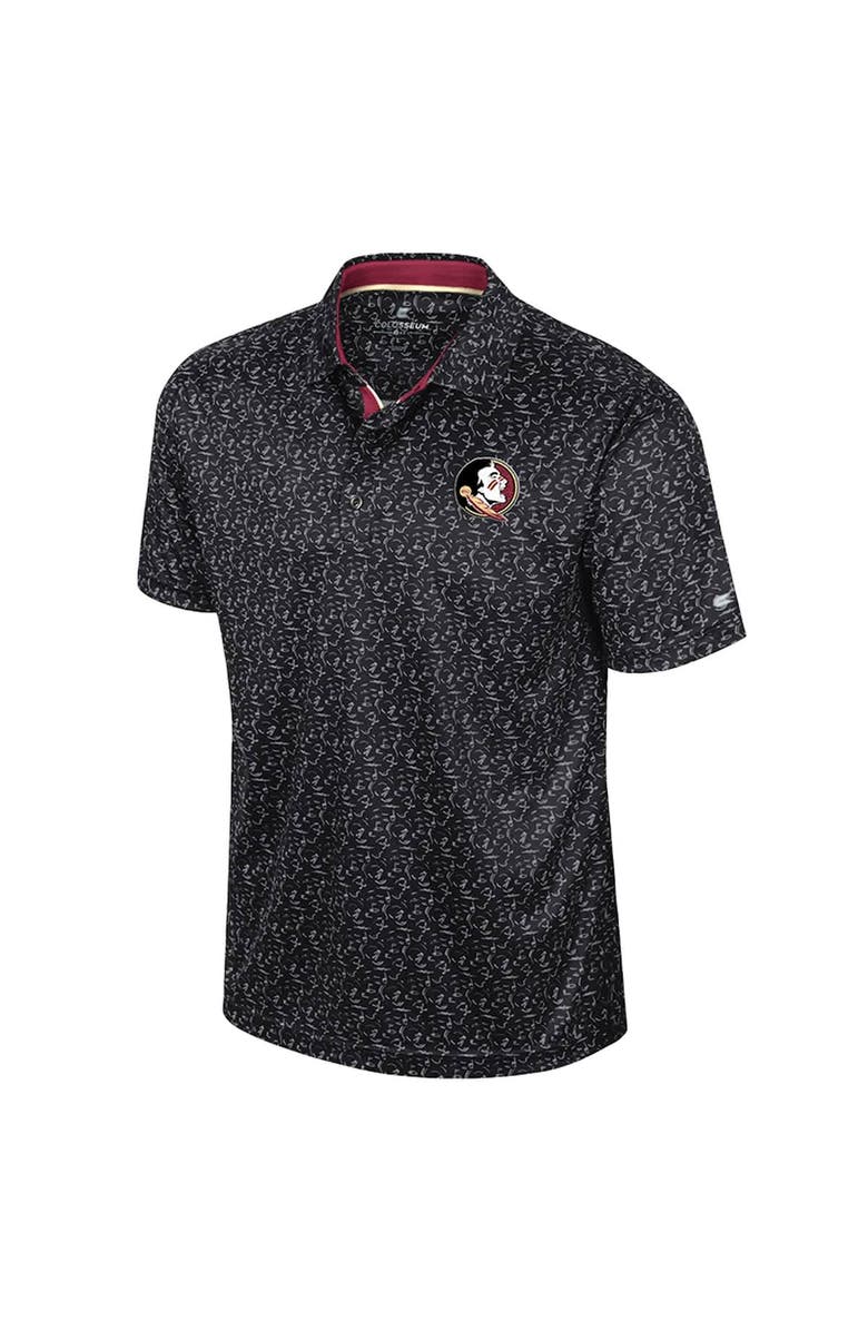 COLOSSEUM Men's Colosseum Black Florida State Seminoles Sublimated Golf Polo, Alternate, color, 