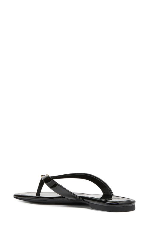 Kate Spade New York Spade Flower Patent Leather Flip Flop In Black
