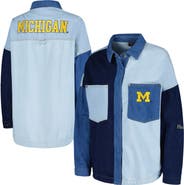 Hype and Vice Women's Hype and Vice Denim Michigan Wolverines Multi-Hit Hometown Full-Snap Jacket