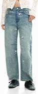Desigual Floral Embroidery Barrel Leg Jeans
