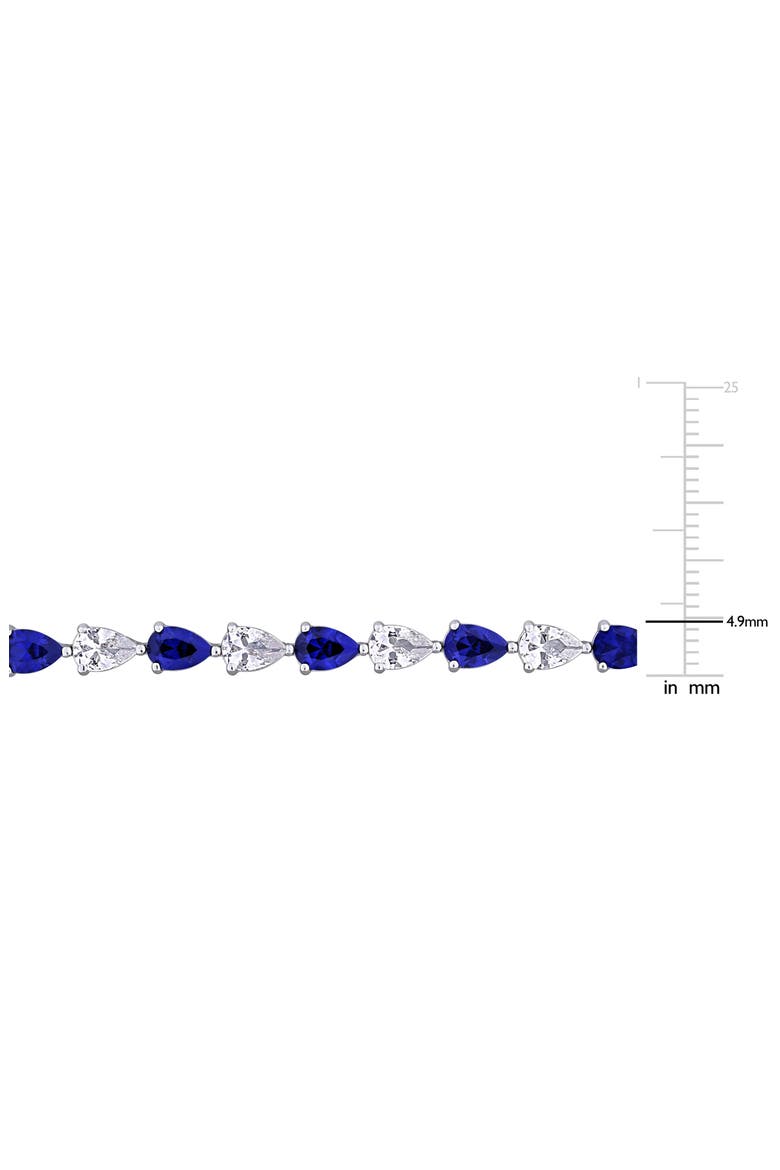 Created Blue & White Sapphire Tennis Bracelet, Alternate, color, BLUE