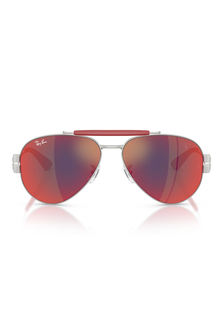x Ferrari 58mm Phantos Sunglasses, Main, color, SILVER / DARK GREY