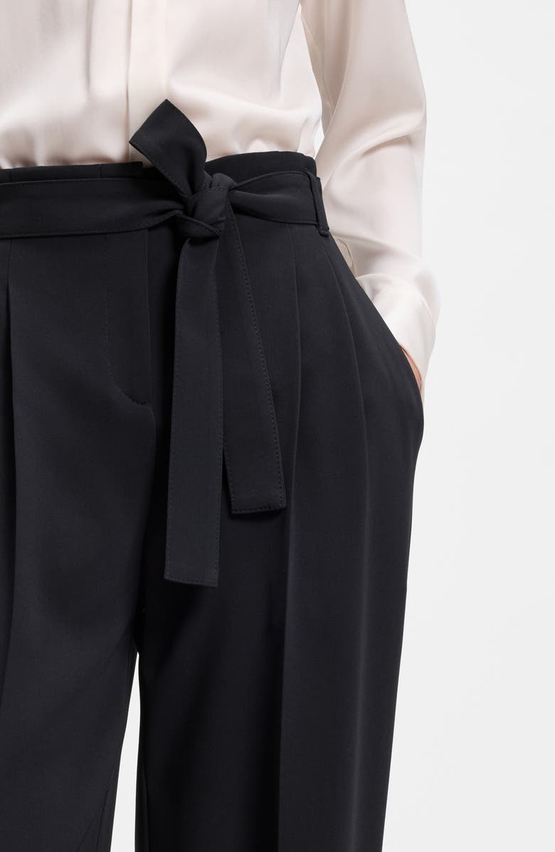 BOSS Tapiana Pleated Tie Waist Straight Leg Pants, Alternate, color, Sky Captain