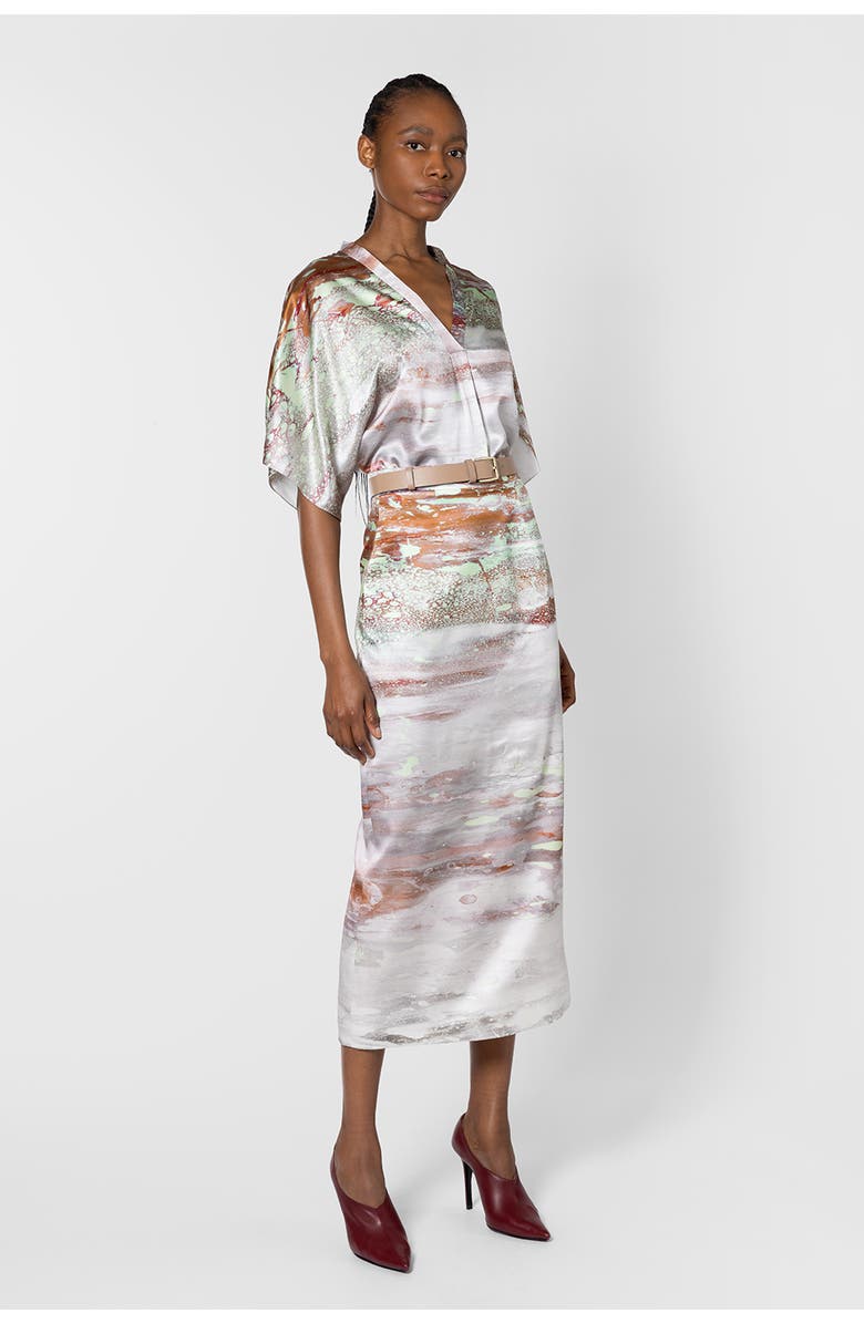 Roksanda Irma High Waisted Printed Skirt, Alternate, color, Brush Mint / Cinnamon / White