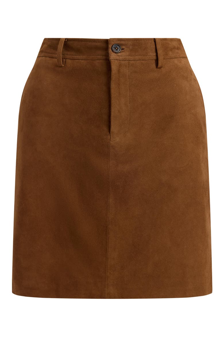 Suede Miniskirt, Alternate, color, LIGHT TOBACCO BROWN