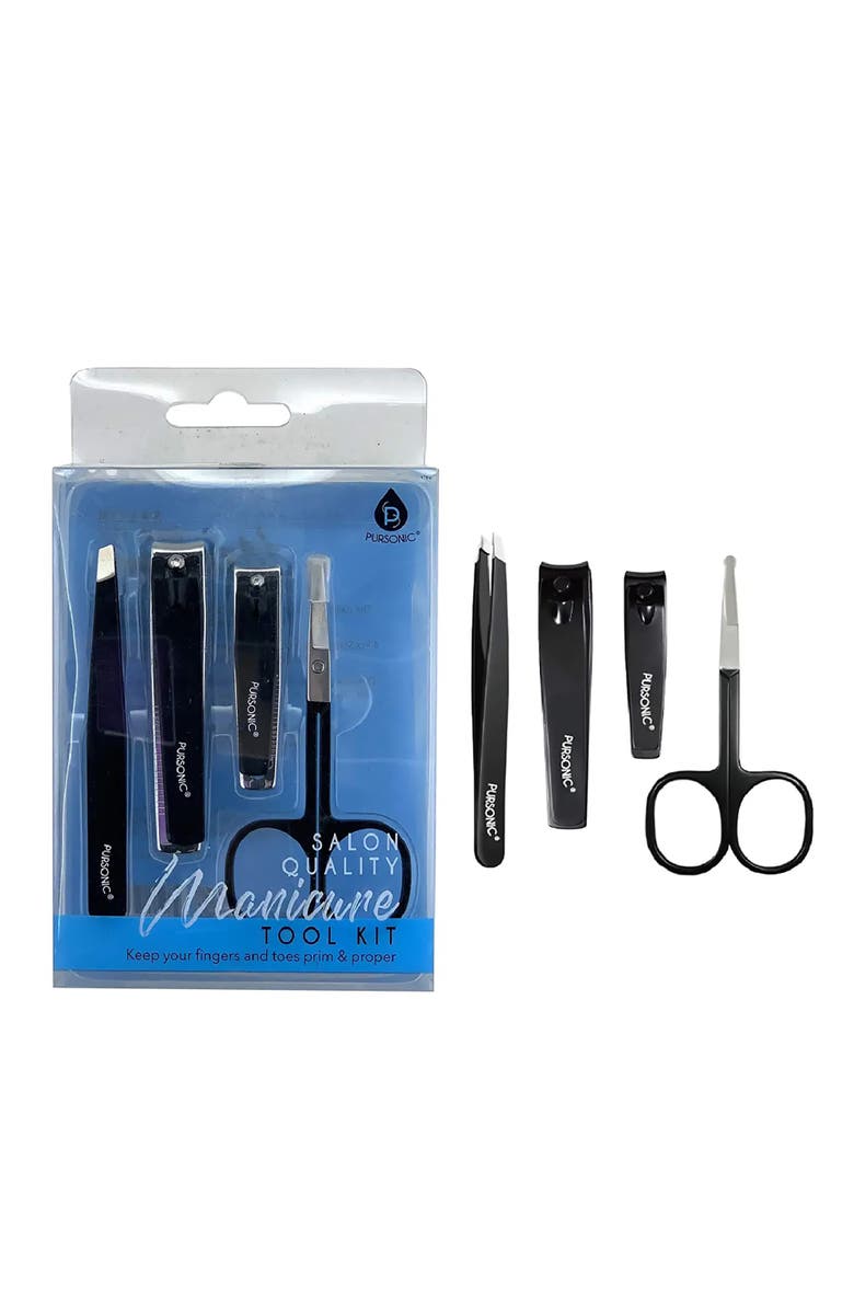 PURSONIC Salon Quality Manicure Tool Kit, Alternate, color, Silver