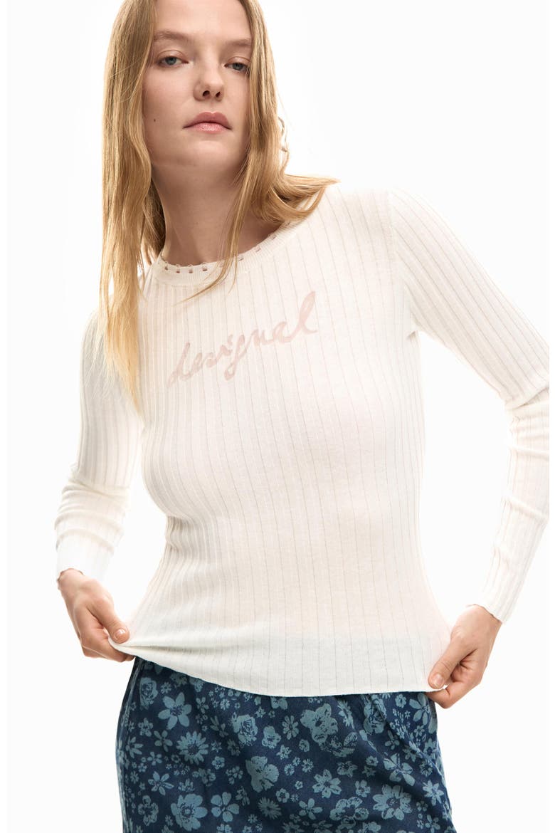 Long Sleeve Rib T-Shirt, Alternate, color, WHITE