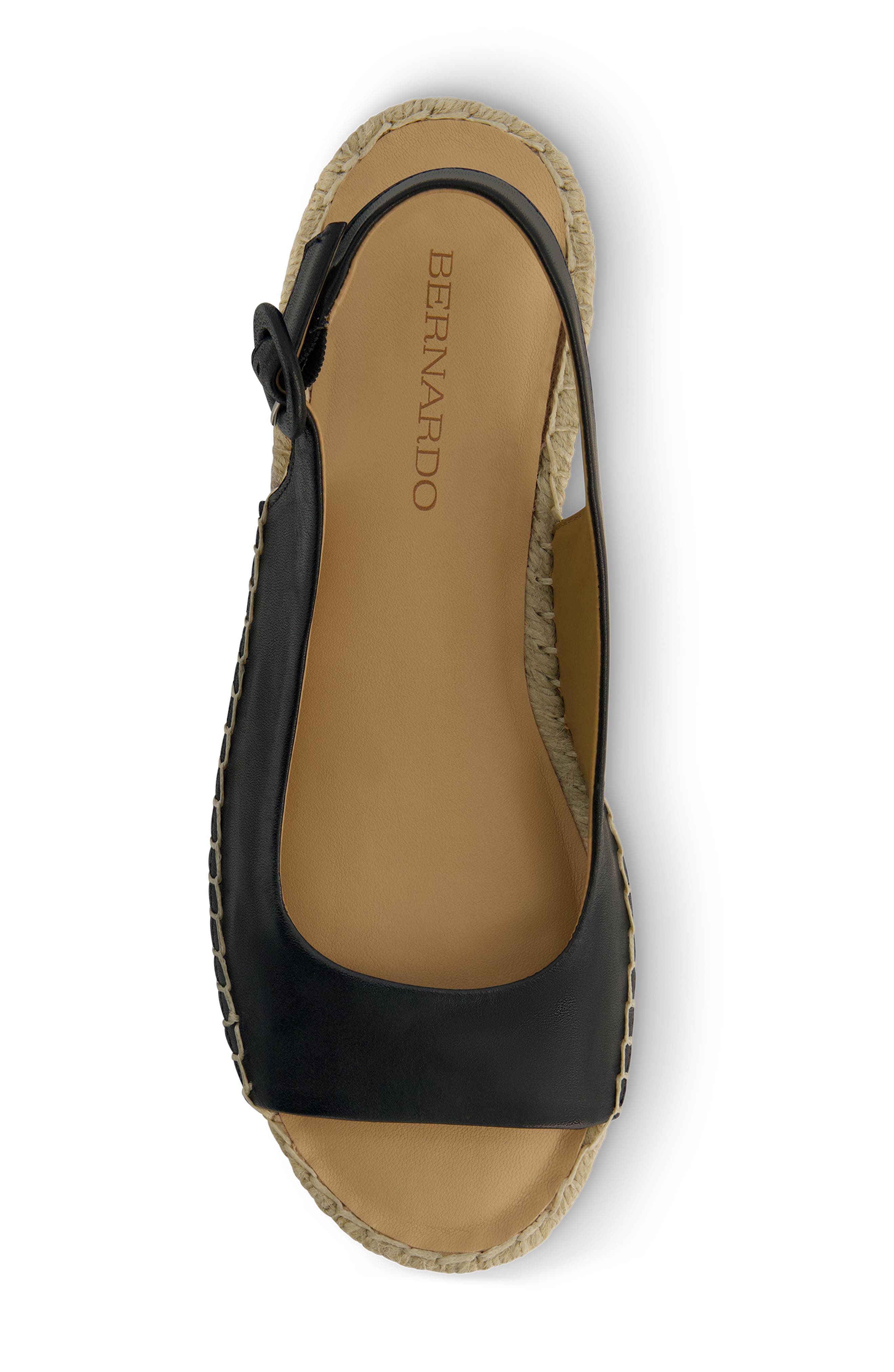 Bernardo Melila Espadrille Wedge Sandal, Alternate, color, Black Antique Calf