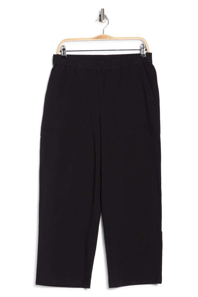 Straight Leg Cropped Pants, Alternate, color, BLACK