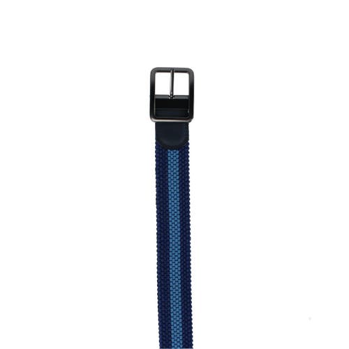 Trafalgar Big And Tall Arturo Black And Blue Striped Reversible Braided Casual Golf Belt In Blue