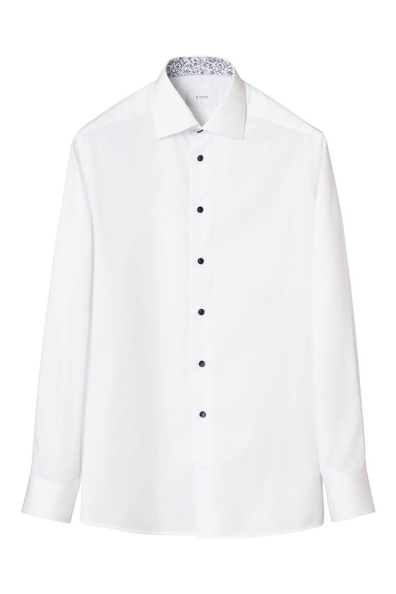Contemporary Fit Twill Dress Shirt, Alternate, color, WHITE