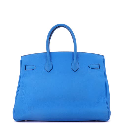 Pre-owned Hermes  Hermes Birkin Handbag Blue Togo With Palladium Hardware 35 In Blue