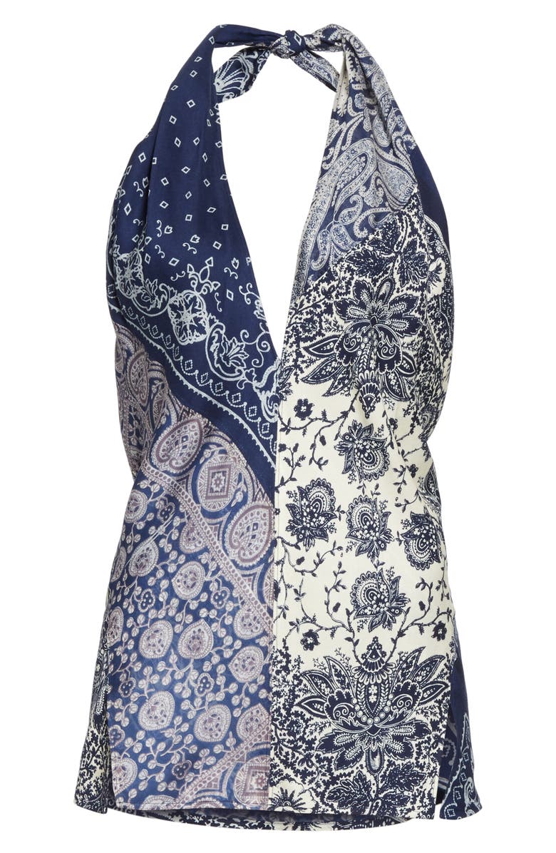 Polo Ralph Lauren Lizy Pattern Mix Halter Top, Alternate, color, 